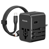 Mcdodo Cp 3270 Mdd G5 Series 45w 3 Usb C + 2 Usb A Universal Travel Power Adapter Charger With Usb C To Usb C Cable Black